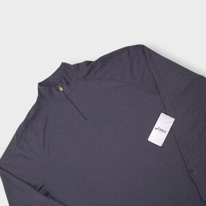 Asics Mens 1/4 / 1/2 Zip Size 2XL Ribbed Tech Long Sleeve Pullover Golf Tech